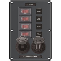 Blue Sea - Circuit Breaker Switch Panel - Water Resistant - 4 Position - Pn. 4320